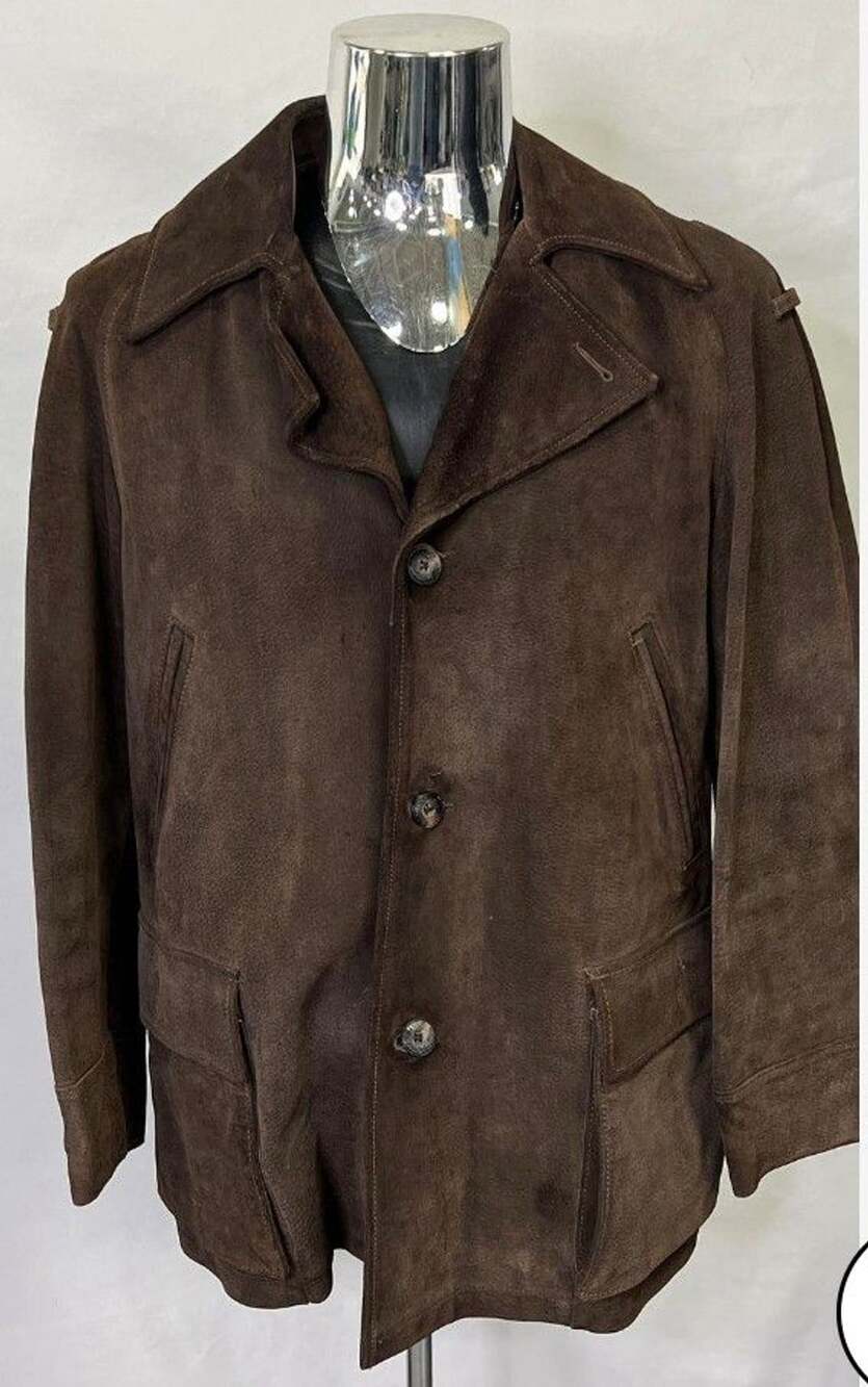 Walkers Suede Coat Size 42 Brown Vintage Leather Jacket